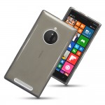 TPU830F Custodia in gomma lucida trasparente nera per Microsoft Lumia 830